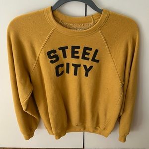 Steel City (Pittsburgh) crew neck sweatshirt - mustard size L